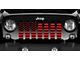 Grille Insert; Black and Red American Flag (87-95 Jeep Wrangler YJ)