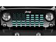 Grille Insert; Black and Teal American Flag (18-24 Jeep Wrangler JL w/o TrailCam)