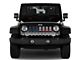 Grille Insert; Black and White American Flag with Blue/Red Line (18-24 Jeep Wrangler JL w/ TrailCam)