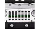 Grille Insert; Black and White American Flag with Green Line (18-24 Jeep Wrangler JL w/ TrailCam)