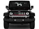 Grille Insert; Black and White American Flag with Red Line (18-24 Jeep Wrangler JL w/ TrailCam)