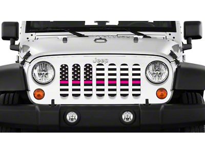 Grille Insert; Black and White Fight Like a Girl (87-95 Jeep Wrangler YJ)
