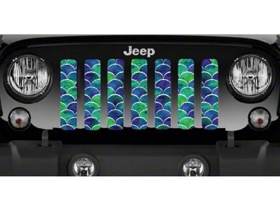 Grille Insert; Blue and Green Mermaid Scales (76-86 Jeep CJ5 & CJ7)