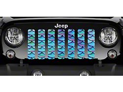 Grille Insert; Blue and Purple Mermaid Scales (18-25 Jeep Wrangler JL w/o TrailCam)