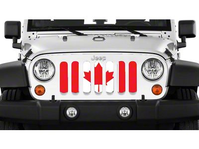 Grille Insert; Canadian Red and White (76-86 Jeep CJ5 & CJ7)