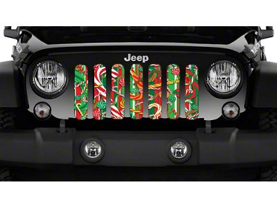 Grille Insert; Canes of Candy (18-24 Jeep Wrangler JL w/o TrailCam)