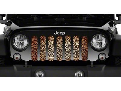 Grille Insert; Cheetah Print (18-24 Jeep Wrangler JL w/o TrailCam)