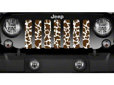 Grille Insert; Cow Hide Pattern with Brown Spots and Cream (18-24 Jeep Wrangler JL)