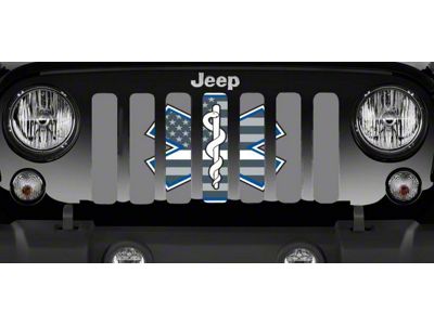 Grille Insert; Dark Gray EMS Shield (76-86 Jeep CJ5 & CJ7)