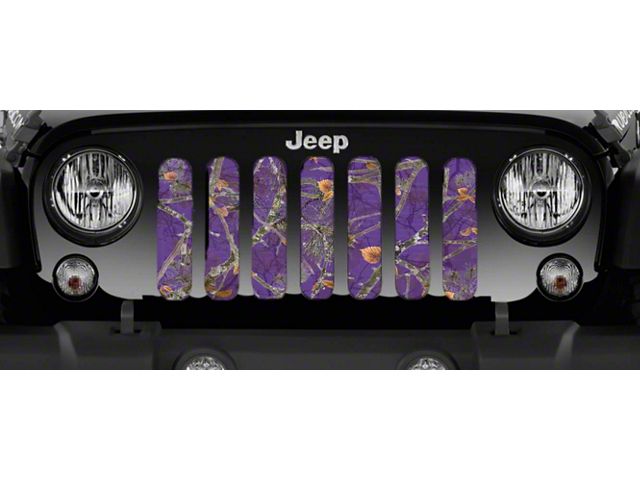 Grille Insert; Dirty Girl Plum Purple Woodland Camo (76-86 Jeep CJ5 & CJ7)