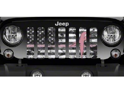 Grille Insert; Dirty Grace Tactical Pink Ribbon (07-18 Jeep Wrangler JK)