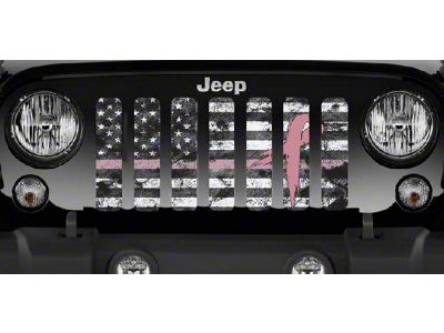 Grille Insert; Dirty Grace Tactical Pink Ribbon (18-24 Jeep Wrangler JL w/o TrailCam)