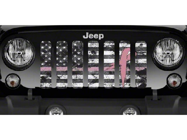 Grille Insert; Dirty Grace Tactical Pink Ribbon (87-95 Jeep Wrangler YJ)