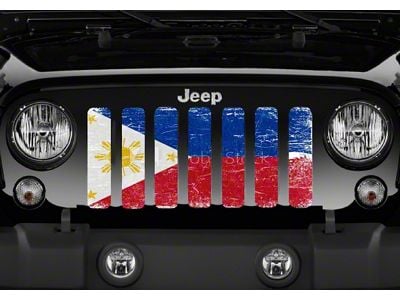 Grille Insert; Filipino Flag (07-18 Jeep Wrangler JK)
