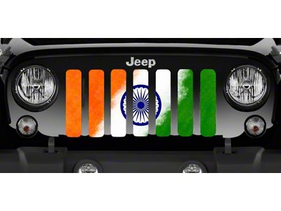 Grille Insert; Flag of India (18-24 Jeep Wrangler JL w/o TrailCam)