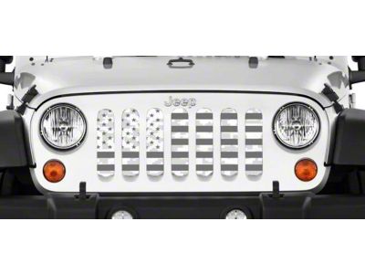 Grille Insert; Ghost American Camo Flag (07-18 Jeep Wrangler JK)