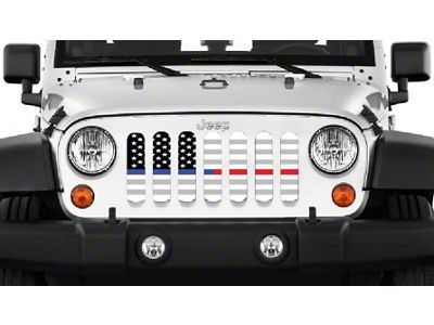 Grille Insert; Ghost Tactical Back the Blue and Fire Department (76-86 Jeep CJ5 & CJ7)