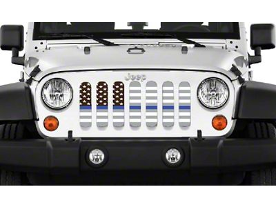 Grille Insert; Ghost Tactical Back the Blue (18-24 Jeep Wrangler JL w/o TrailCam)