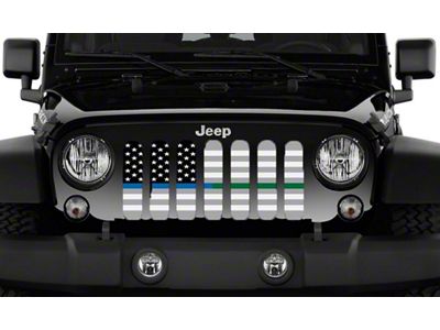 Grille Insert; Ghost Tactical Back the Blue and Military (76-86 Jeep CJ5 & CJ7)