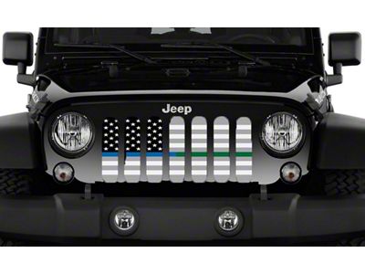 Grille Insert; Ghost Tactical Back the Blue and Military (07-18 Jeep Wrangler JK)