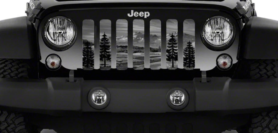 Jeep Wrangler Grille Insert; Gray Mountain Pine (07-18 Jeep Wrangler JK ...