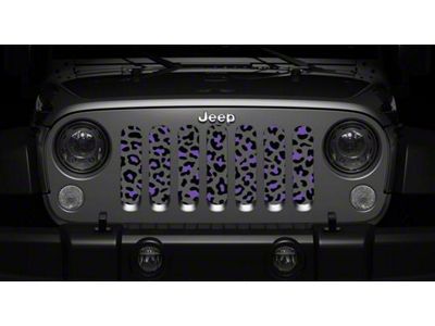 Grille Insert; Gray and Purple Leopard Print (76-86 Jeep CJ5 & CJ7)