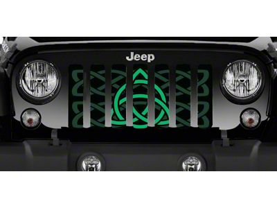 Grille Insert; Green Celtic Knot (76-86 Jeep CJ5 & CJ7)