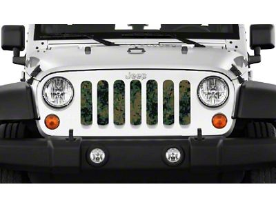 Grille Insert; Green Digi Camo (18-24 Jeep Wrangler JL w/o TrailCam)