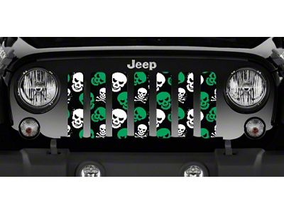 Grille Insert; Green Skulls (87-95 Jeep Wrangler YJ)
