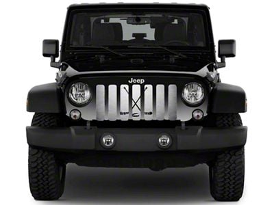 Grille Insert; Hockey Sticks and Puck (18-24 Jeep Wrangler JL w/o TrailCam)