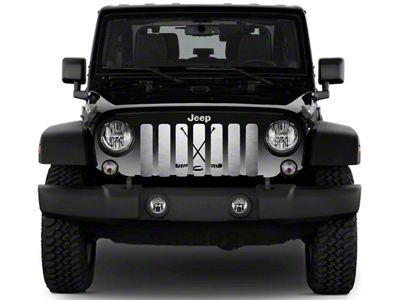 Grille Insert; Hockey Sticks and Puck (18-24 Jeep Wrangler JL w/ TrailCam)