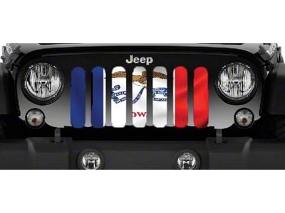 Grille Insert; Iowa State Flag (76-86 Jeep CJ5 & CJ7)