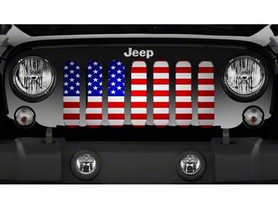 Grille Insert; Land of the Free (18-24 Jeep Wrangler JL w/o TrailCam)