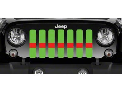 Grille Insert; Lime Green Red Line (07-18 Jeep Wrangler JK)