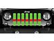 Grille Insert; Lime Green Red Line (18-24 Jeep Wrangler JL w/o TrailCam)