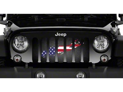 Grille Insert; Long Island Old Glory (18-24 Jeep Wrangler JL w/o TrailCam)