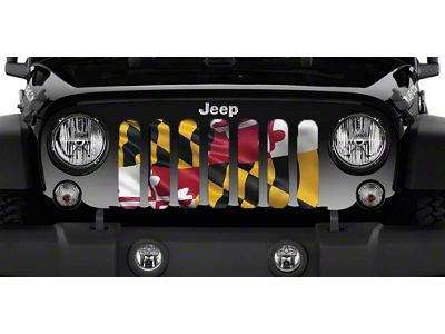 Grille Insert; Manly Deeds Maryland Flag (18-24 Jeep Wrangler JL w/o TrailCam)