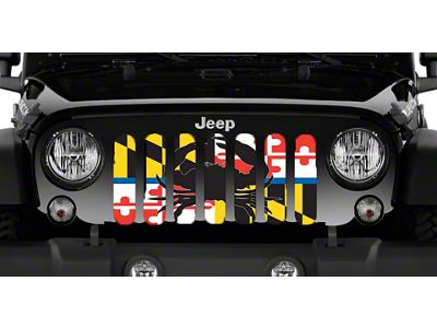 Grille Insert; Maryland Crab Back the Blue (87-95 Jeep Wrangler YJ)