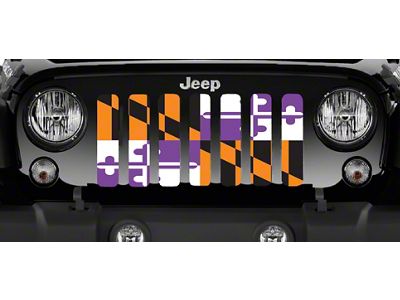 Grille Insert; Maryland Flag Orange and Purple (18-24 Jeep Wrangler JL w/o TrailCam)