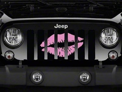 Grille Insert; Muah Kiss (18-24 Jeep Wrangler JL w/o TrailCam)