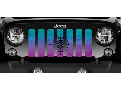 Grille Insert; Ombre Compass (18-25 Jeep Wrangler JL w/o TrailCam)