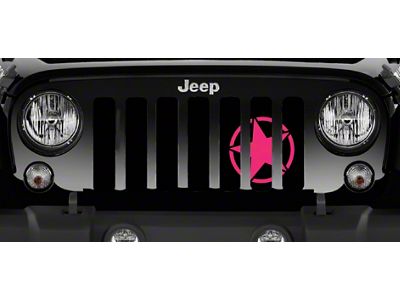 Grille Insert; Oscar Mike Hot Pink (18-24 Jeep Wrangler JL w/o TrailCam)