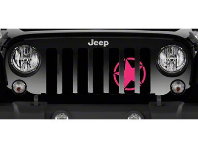 Grille Insert; Oscar Mike Hot Pink (97-06 Jeep Wrangler TJ)