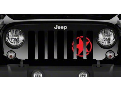 Grille Insert; Oscar Mike Red (18-24 Jeep Wrangler JL w/o TrailCam)