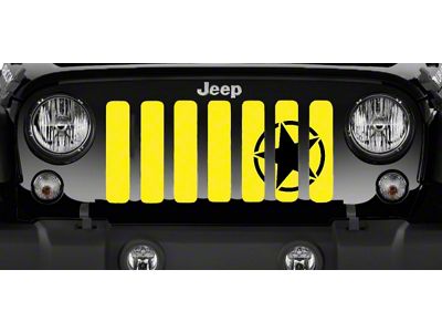 Grille Insert; Oscar Mike Yellow (18-24 Jeep Wrangler JL w/o TrailCam)