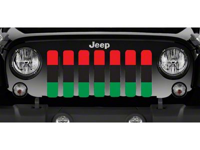 Grille Insert; Pan-African American Flag (76-86 Jeep CJ5 & CJ7)