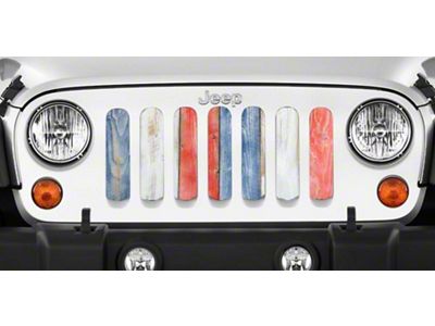 Grille Insert; Patriotic Pickets (18-24 Jeep Wrangler JL w/o TrailCam)