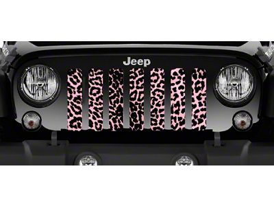 Grille Insert; Pink Cheetah Print (18-24 Jeep Wrangler JL w/o TrailCam)