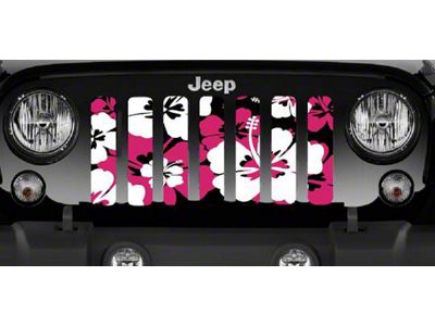 Grille Insert; Pink Hawaiin Hibiscus (76-86 Jeep CJ5 & CJ7)