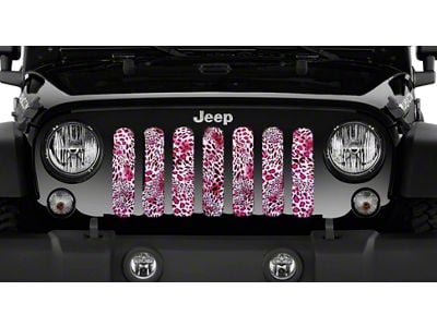 Grille Insert; Pink Leopard Print (76-86 Jeep CJ5 & CJ7)